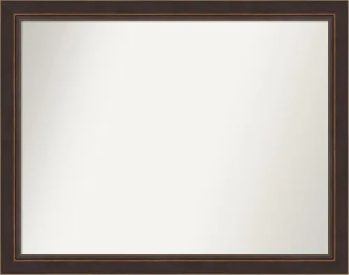 Miniatura 341 de Amanti Art Espejo de baño de bronce para sobre el fregadero, 24 x 24 pulgadas, espejo cuadrado de bronce Lara para tocador, marco de madera