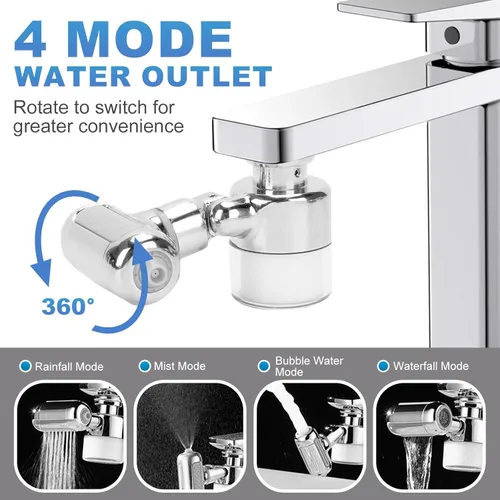 Miniatura 2 de Grifo de filtro de agua para fregadero, purificador de agua giratorio de 360°, filtro de grifo de baño que elimina cloro, fluoruro de cloro, metales