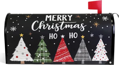 Miniatura 11 de Funda Magnética para Buzón Feliz Navidad Camión Árbol Tamaño Grande Muñeco de Nieve de Invierno Cuadros Buffalo Fundas para Buzón Tamaño Estándar
