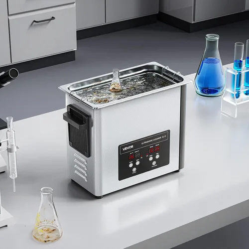 Miniatura 8 de VEVOR Limpiador ultrasónico de 6L, máquina profesional de limpieza ultrasónica con cesta de limpieza y pantalla digital, máquina de limpieza
