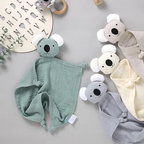 Miniatura 6 de LAWKUL Baby Lovey - Manta de seguridad de muselina de algodón orgánico, suave, transpirable, para bebés, niños y niñas, unisex, koala, beige