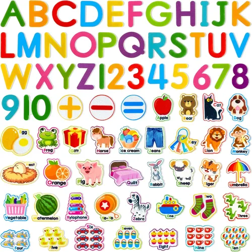 Letras de aprendizaje de fieltro, 75 piezas de tablero de fieltro para tablero de franela de fieltro, alfabeto ABC para niños pequeños para jardín