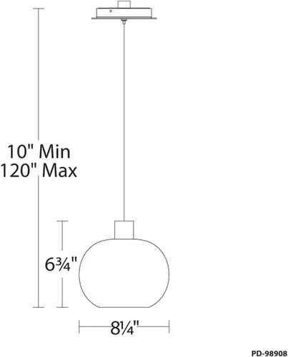 Miniatura 2 de WAC Lighting Colgante LED Crater 8in 3500K en latón envejecido