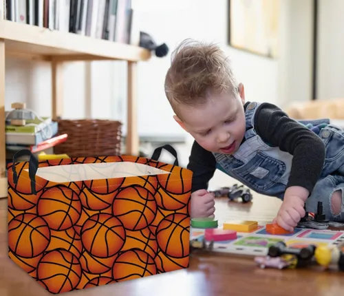 Miniatura 5 de Cestas rectangulares de baloncesto para regalo, cesta vacía para niños, cesta de almacenamiento de juguetes para niños, caja organizadora