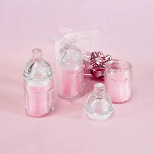 Lunaura 12 velas perfumadas de cristal rosa en polvo para bebé, vela de cera de palma, regalos de baby shower, acento decorativo, decoración del