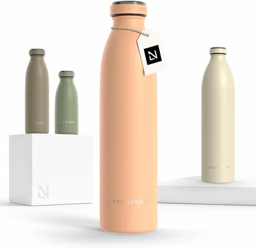 Miniatura 24 de LARS NYSØM Botella de agua XL de acero inoxidable aislada 12oz 17oz 25oz 34oz 51oz Botella térmica aislada para bebidas calientes y frías Azul