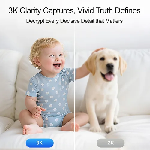 Miniatura 4 de Cámara de Seguridad 5G Interior Paquete de 2, Seguimiento de IA con Reconocimiento Facial Sin Tarifa Mensual, Cámara 3K para Mascotas/Perros