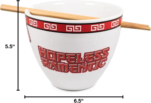Miniatura 8 de Bowl Bop Hopeless - Juego de vajilla de cerámica japonesa Ramentic Incluye cuenco de fideos ramen de 16 onzas y palillos de madera Juego