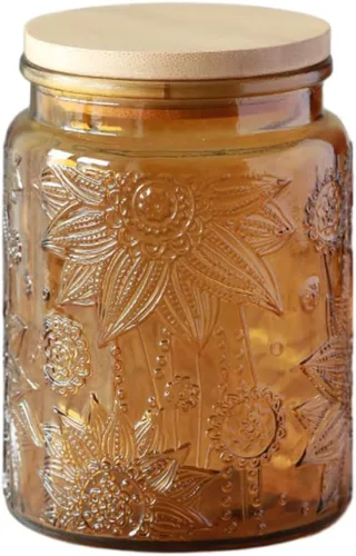 Miniatura 21 de ANSQU Tarro de vidrio azul, recipiente de vidrio vintage de 23.7 FL OZ con tapa hermética, tarro para caramelos/recipiente para azúcar para despensa