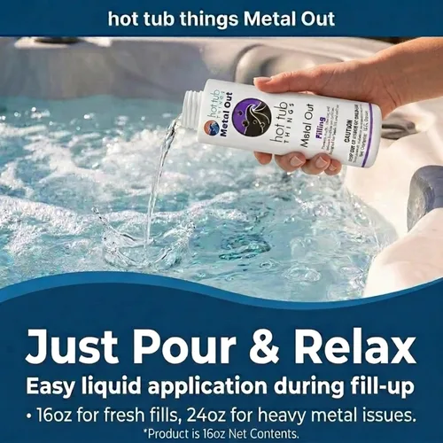 Miniatura 6 de Hot Tub Things Control de metal, manchas y incrustaciones, elimina los iones de hierro y cobre y calcio del agua del spa y la bañera de hidromasaje