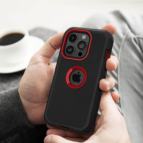 Miniatura 6 de Jiunai Funda para iPhone 15 Pro Max de Servicio Pesado con Protección contra Caídas Sin Pantalla de Doble Capa Resistente a Golpes Deportiva