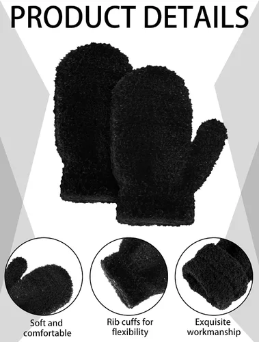 Miniatura 5 de Boao 5 pares de guantes de punto elásticos para niños y niñas, guantes cálidos de invierno para niños y niñas