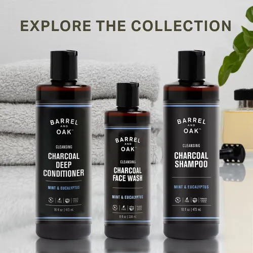 Miniatura 6 de Barrel & Oak Champú de carbón de menta y eucalipto para hombres, champú limpiador para hombres con extractos botánicos y aceites esenciales, cuidado