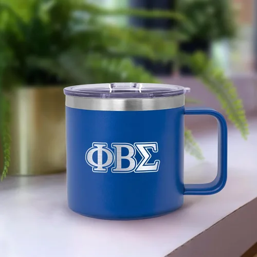 Miniatura 3 de BBGreek Phi Beta Sigma Fraternity Paraphernalia – Vendedor Oficial – Taza de café aislada de 14 oz – Letras griegas – Escudo
