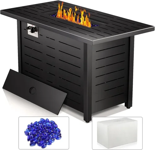 Miniatura 9 de R.W.FLAME Fogata de propano portátil sin humo de 19 pulgadas, 50000 BTU, cuenco de fuego para exteriores con rocas de lava y bolsa de transporte