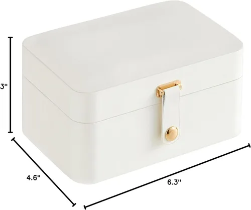 Miniatura 39 de SONGMICS Caja organizadora de joyas, estuche de viaje de 2 capas para aretes, collares, pulseras, almacenamiento portátil de joyas con gran Verde