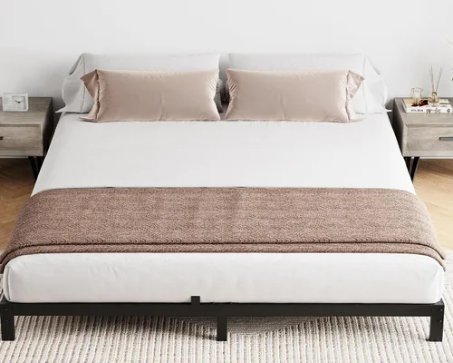 Miniatura 14 de IDEALHOUSE Base de cama individual de 6 pulgadas, no necesita somier, plataforma de metal resistente de perfil bajo con listones de acero