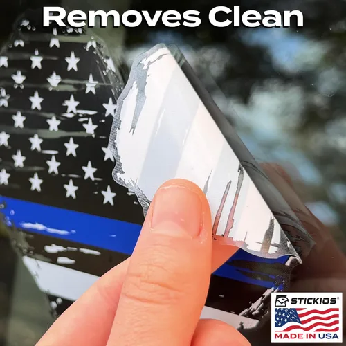 Miniatura 8 de Stickios Calcomanía delgada de corazón de línea azul – Back the Blue – Calcomanía de policía con bandera estadounidense para automóvil, camión