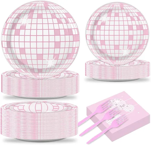 Miniatura 12 de 200 piezas de platos para fiesta de los 90, servilletas, juego de vajilla de CD mix de los 90 para decoración de fiesta temática retro de los 90