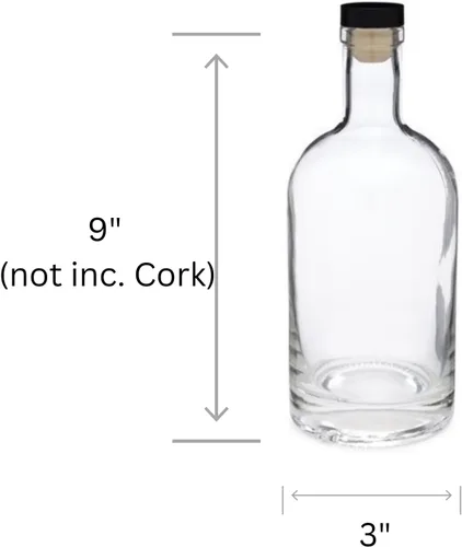 Miniatura 2 de Nakpunar 12 botellas de vidrio de base pesada de 25 onzas de 25.4 fl oz – Botella nórdica de 75 cc – Fabricado en los Estados Unidos