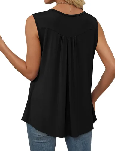 Miniatura 4 de Mystry Zone Blusa casual para mujer, con botones, con volantes, talla S-3XL