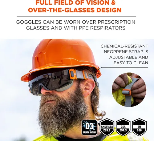 Miniatura 2 de Ergodyne Skullerz MODI - Gafas de seguridad protectoras OTG, ventilación indirecta, antiniebla, resistentes a los arañazos