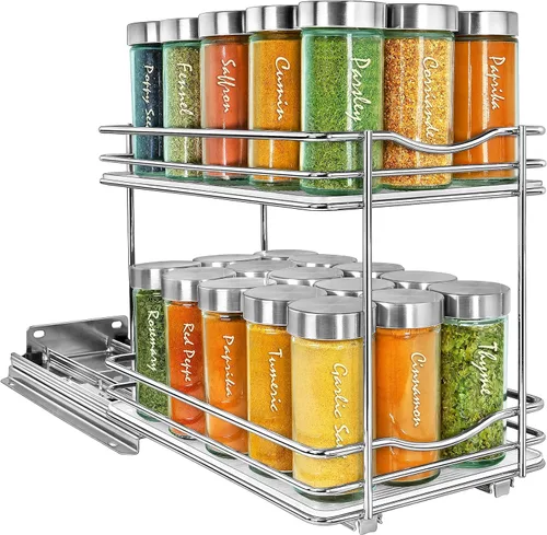 LYNK PROFESSIONAL® Organizador de especias extraíble para armarios de cocina interiores - 6-3/8 pulgadas de ancho - cajón deslizante - Estante de