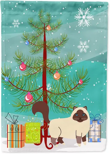 Miniatura 10 de Caroline's Treasures BB4411GF Bandera de jardín con diseño de gato abisinio con texto en inglés "Merry Christmas" para jardín, bandera decorativa