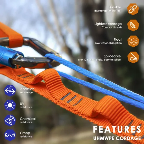Miniatura 3 de emma kites Cable trenzado 100% UHMWPE 7/64 ~ 3/16 pulgadas (diámetro) resistente de servicio pesado. Resistente a la abrasión. Cable de utilidad