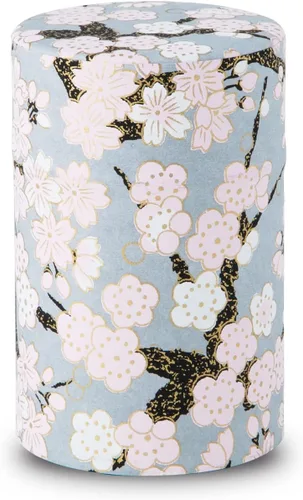 Miniatura 23 de NOREN Lata para Té Japonesa de Hojalata (Papel Yuzen Washi - Oboro Sakura/Rosa), Tamaño de 7.06 oz/Fabricado en JAPÓN con Tapa Interior Incluida