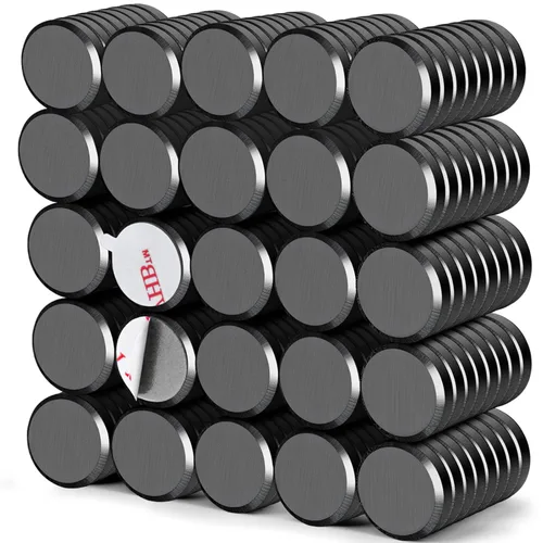 Miniatura 8 de DIYMAG Imanes Fuertes 140 Piezas 0.6x0.12 Pulgadas Imán de Nevera Refrigerador para Manualidades con Respaldo Adhesivo Magnético Pequeño Botón Negro