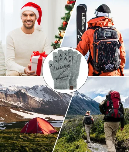 Miniatura 12 de FZ FANTASTIC ZONE Guantes de invierno para hombre, cálidos, térmicos, suaves, de lana, para pantalla táctil, para mujer