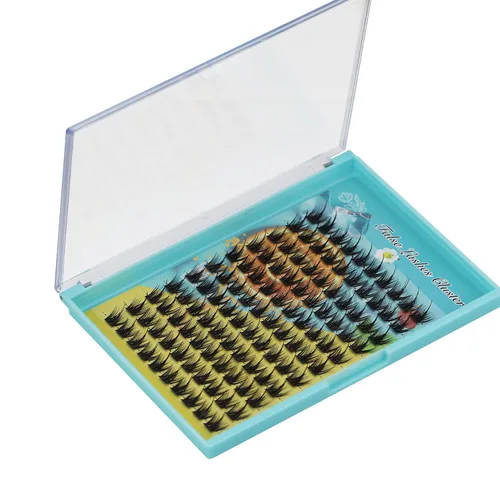 Miniatura 3 de Bodermincer Pestañas postizas de un solo racimo con rizo C, abanicos de volumen, pestañas individuales segmentadas naturales (0.394 pulgadas)