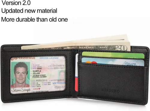 Miniatura 3 de Cartera delgada para hombre con bolsillo frontal para tarjeta de identificación con bloqueo RFID