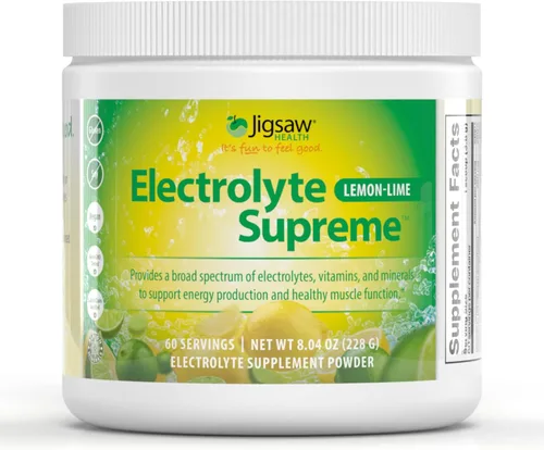 Miniatura 10 de Suplemento Jigsaw Health Electrolyte Supreme, delicioso sabor a bayas, amplio espectro de electrolitos + oligoelementos, 60 paquetes de polvo, Value