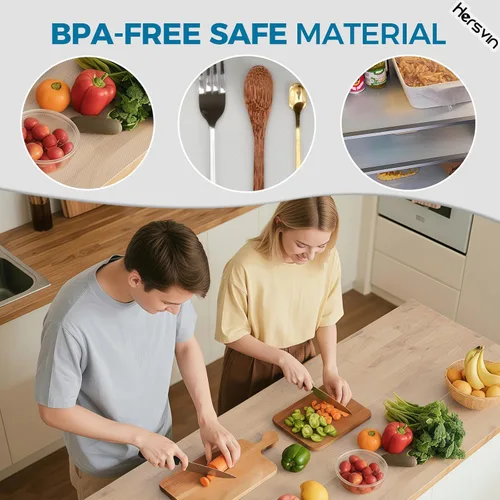 Miniatura 4 de Hersvin Revestimientos para estantes, alfombrillas para cajones de cocina de 20 pulgadas x 20 pies, protector de armario de EVA no adhesivo, forro