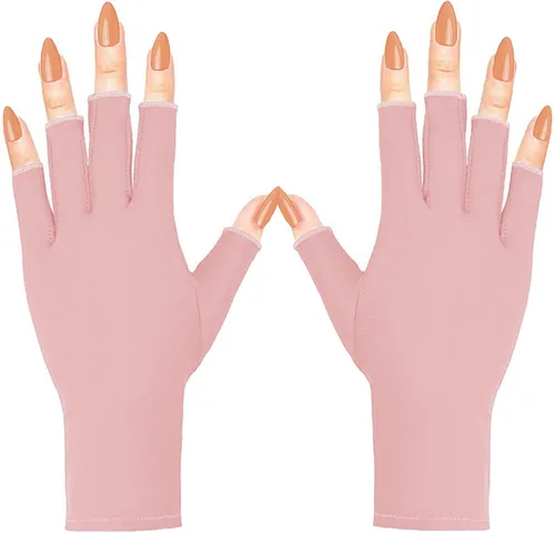 COOSLIM Guantes anti UV para lámpara de uñas de gel, guantes de protección UPF50+ para manicuras, guantes de protección solar UV para mujeres