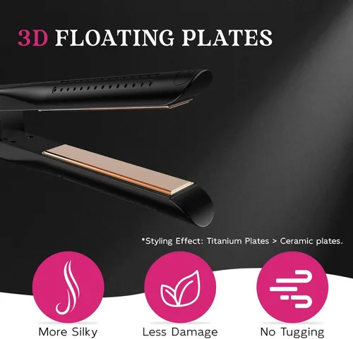 Miniatura 6 de SKIMI Airflow Styler 2.0 - Plancha plana de titanio y rizadora, 96 rejillas de ventilación de aire frío para un estilo de duración de 48 horas