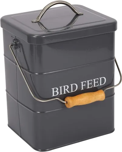 Miniatura 8 de Geyecete Comedero para pájaros, tarro de comida para mascotas, contenedor hermético para almacenamiento de alimentos, color blanco