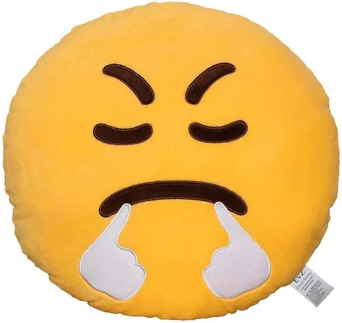 Miniatura 39 de Emoji Cara de Alienígena Cojín de Emoticón Relleno de Felpa Suave Almohada, Certificado Oficial, EvZ 31cm Gris