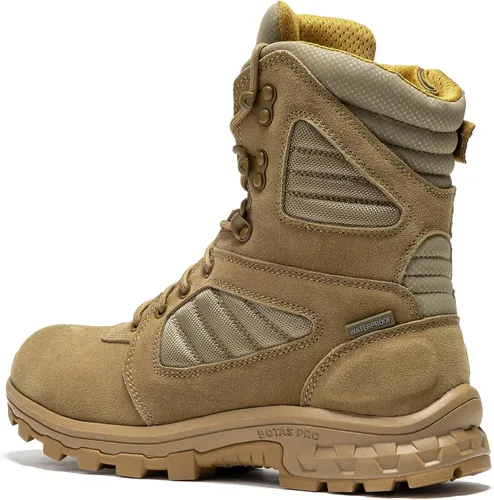 Miniatura 3 de ROCKROOSTER Burano Botas tácticas militares para hombre, 8 pulgadas, gamuza coyote y nailon, cremallera lateral YKK para poner y quitar fácilmente