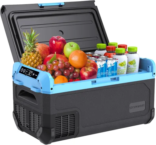 Refrigerador portátil para auto de 30L, congelador de 32 cuartos de galón, refrigerador de una zona con evaporador de expansión por soplado, puerta