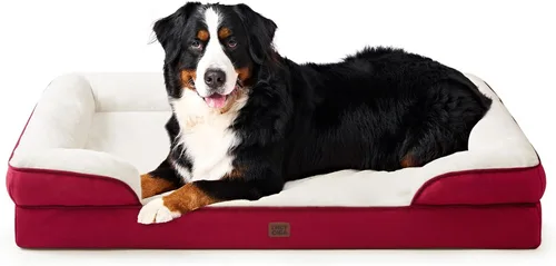 Miniatura 83 de EHEYCIGA - Cama ortopédica para perro grande, impermeable, de espuma viscoelástica y espuma tipo caja de huevos, bordes elevados, antideslizante