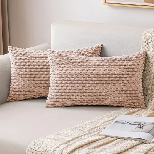 Miniatura 64 de MIULEE - Paquete de 2 fundas de cojín decorativas, modernas y boho, de terciopelo, con textura a rayas, para sofá, cama, sala de estar, decoración