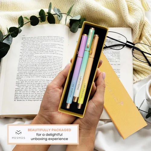 Miniatura 3 de MESMOS Juego de 3 bolígrafos de punta fina de 0.7mm con tinta de gel, juego de bolígrafos elegante para mujeres, regalos inspiradores para mujeres
