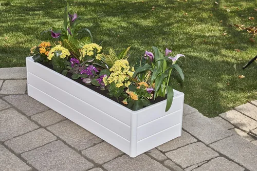 Miniatura 4 de NuVue Products 26005 - Cama de jardín con terraza al aire libre para cultivar plantas y flores comestibles, caja elevada con panel de veta de madera