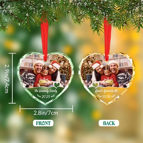 Miniatura 3 de Adornos de Navidad Personalizados Personalizados con Foto y Texto para Decoraciones de Árbol de Navidad, Regalos