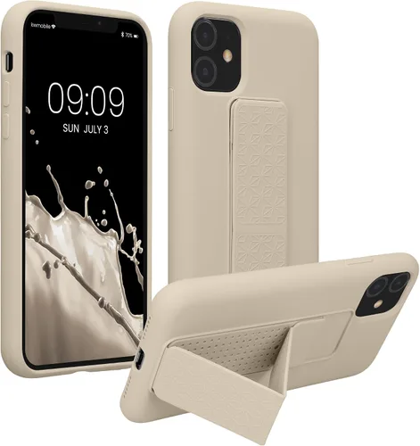 Miniatura 12 de kwmobile Funda compatible con Apple iPhone 11 - Funda con correa de mano y revestimiento de silicona TPU suave - Arándano Azul (Arándano)