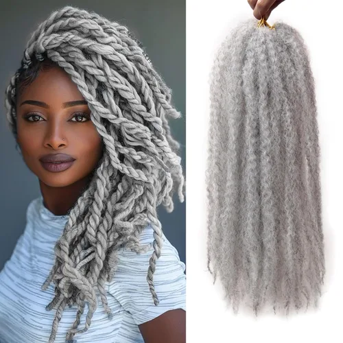 Miniatura 8 de Cabello trenzado Marley Twist de 18 pulgadas, extensiones sintéticas suaves, esponjosas y versátiles para estilos de aspecto natural, perfecto