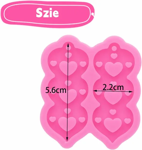 Miniatura 2 de Molde de aretes de resina de corazón para el día de San Valentín con agujero, moldes de resina de silicona, moldes de resina epoxi para mujer, 423.6